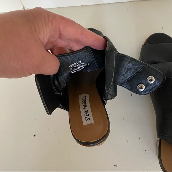 STEVE MADDEN Black Leather Open Toe Nonstp Bootie - Picture 7 of 7